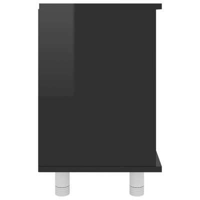 vidaXL Kopalniška omarica visok sijaj črna 60x32x53,5 cm iverna plošča