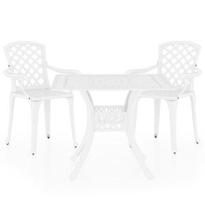 vidaXL Bistro garnitura 3-delna liti aluminij bela