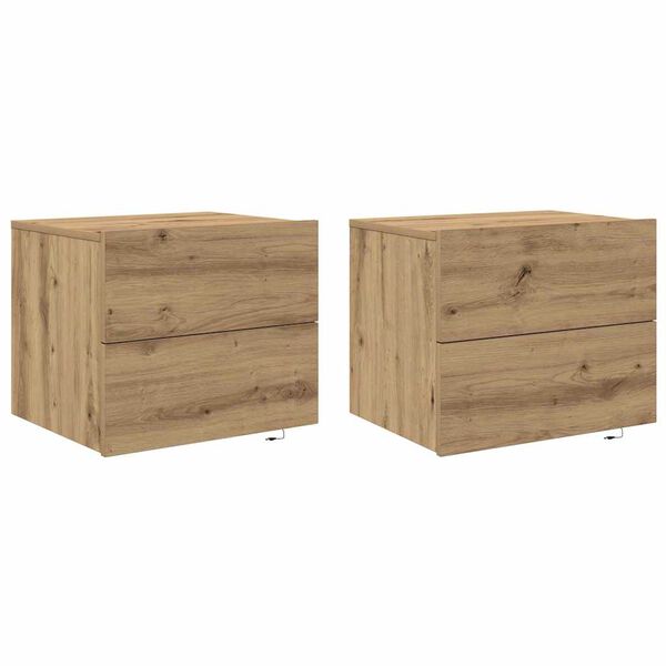 vidaXL Nočna omarica s predalom 2 pcs Umetni hrast 50 x 39 x 41 cm