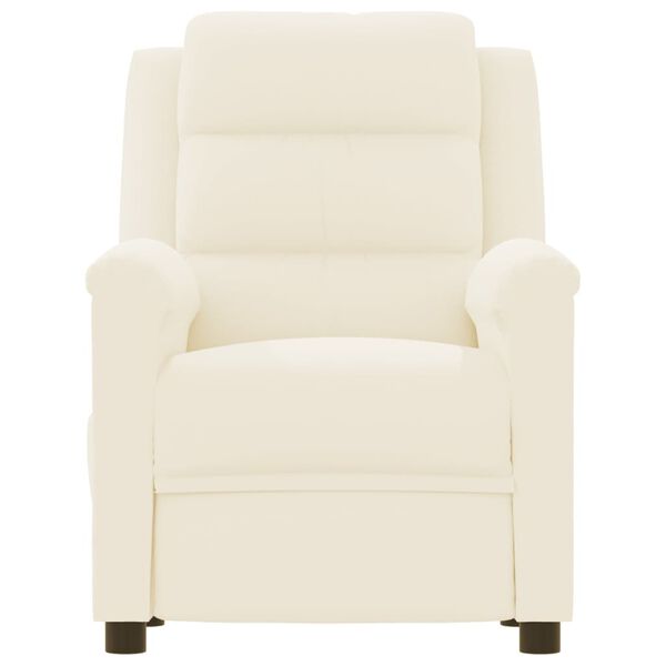 vidaXL Masažni stol krem umetno usnje