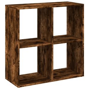 vidaXL Pregrada s knjižno omaro dimljen hrast 69,5x29x69,5 cm inž. les
