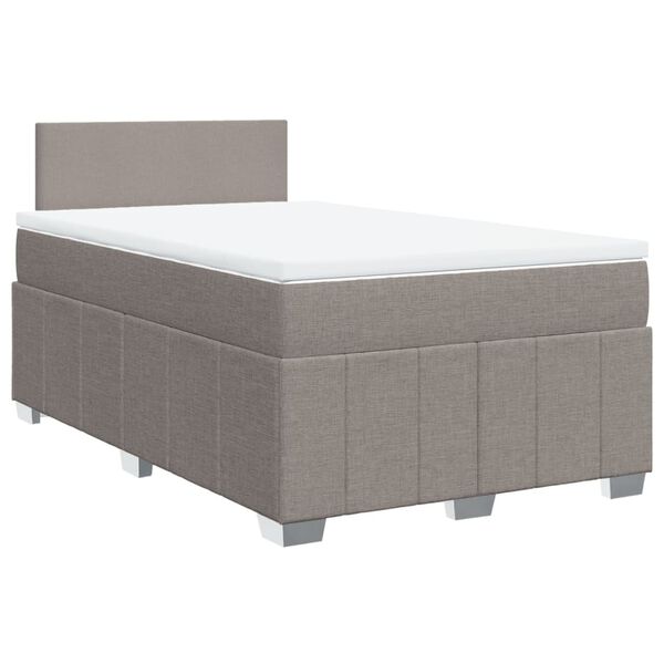 vidaXL Box spring postelja z vzmetnico taupe 120x190 cm blago