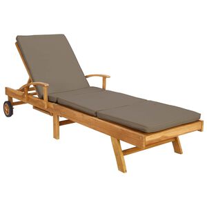 vidaXL Ležalnik 100% poliester, masiven teak