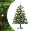 vidaXL Umestno božično drevo z LED lučmi Zelena 150 cm PVC in kovina