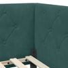vidaXL Kotna postelja z vzglavjem Temno zelena 80 x 200 cm Žamet