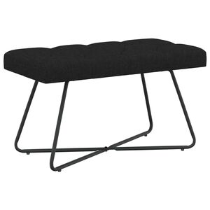 vidaXL Klop s gumbnim oblazinjenjem Črna 80 x 40 x 46 cm Blago