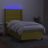 vidaXL Box spring postelja z vzmetnico LED zelena 80x200 cm blago