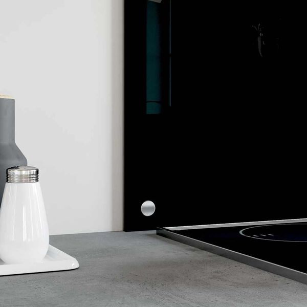 vidaXL Kuhinjska zaščitna obloga črna 100x40 cm kaljeno steklo