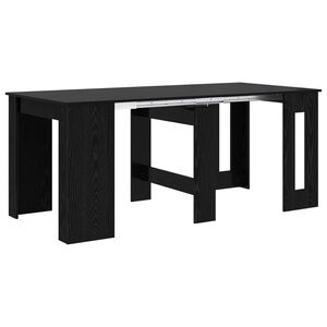 vidaXL Jedilna miza 180 x 85 x 75 cm Inženirski les Črni hrast