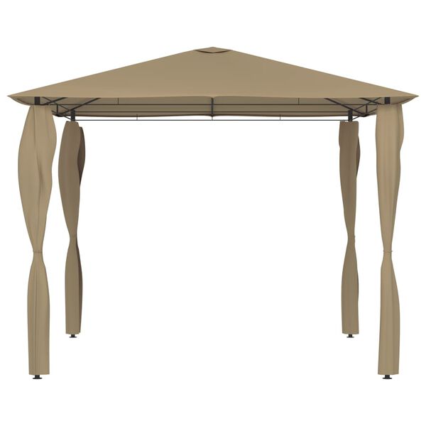 vidaXL Paviljon s pokritimi stebri 3x3x2,6 m taupe 160 g/m²