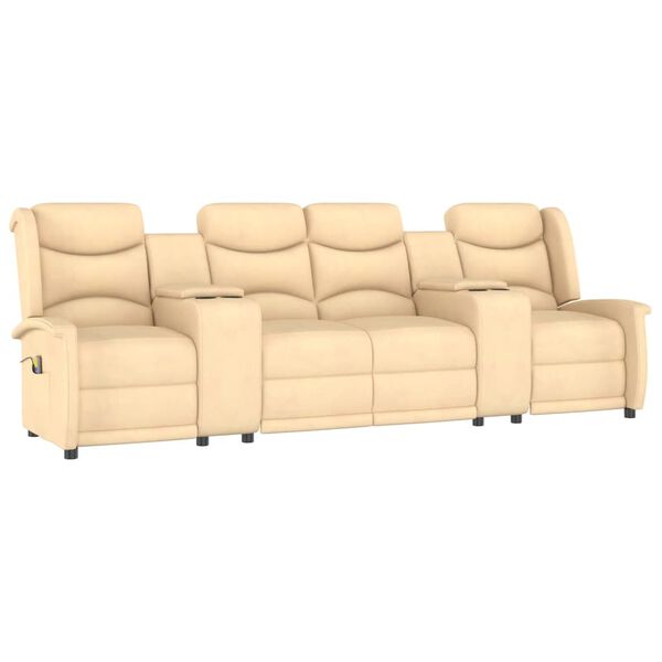 vidaXL Masažni štirised z držali za skodelico krem