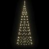 vidaXL LED božično drevo z zemeljskimi ostrimi Zlata 250 cm elezo