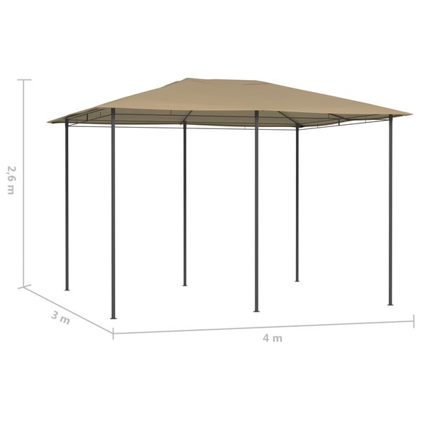 vidaXL Paviljon 3x4x2,6 m taupe 160 g/m²