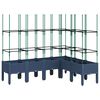 vidaXL Cvetlično korito z oporno mrežo modro sivo 160x120x142,5 cm PP