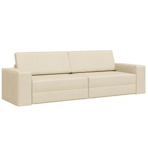 vidaXL Sofa postelja krema 245 x 78 x 77 cm blago