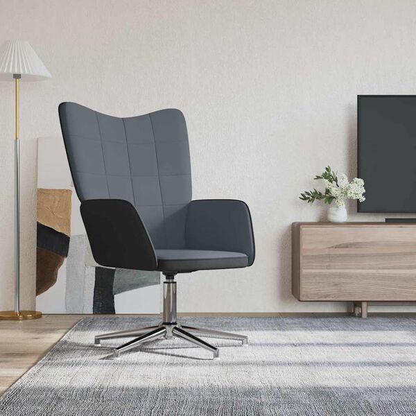 vidaXL Stol za spro&scaron;čanje temno siv žamet in PVC