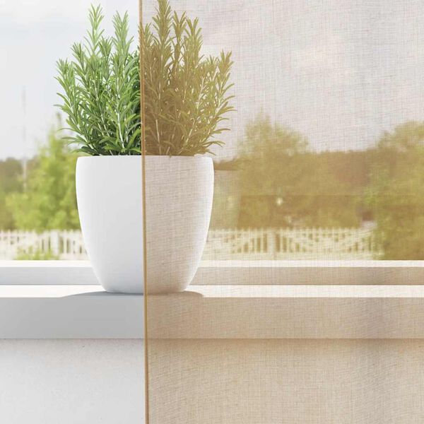 vidaXL Voile zavese z vponkami 2 kosa peščena