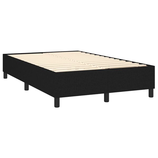 vidaXL Box spring posteljni z vzmetnico črn 140x190 cm blago