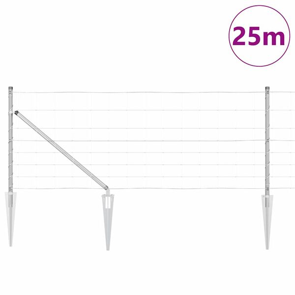vidaXL Steber ograje. Cinkano 25 x 0,8 m Jeklo