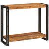 vidaXL Konzolna miza s polico Rjava 90 x 33 x 75 cm Masiven les manga