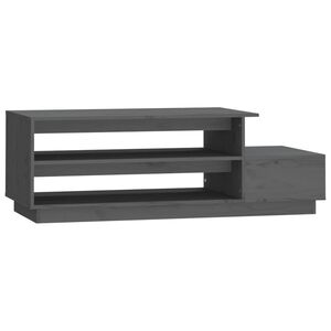vidaXL Klubska mizica siva 120x50x40,5 cm trdna borovina