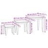 vidaXL Nesting stranske mize 3 pcs Rjava Masivni mahagonijev les