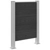 vidaXL Ograja za ko&scaron; za smeti Siva 85 x 12 x 115 cm Aluminij in WPC