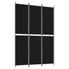 vidaXL Paravan 3-delni 150x220 cm črna blago