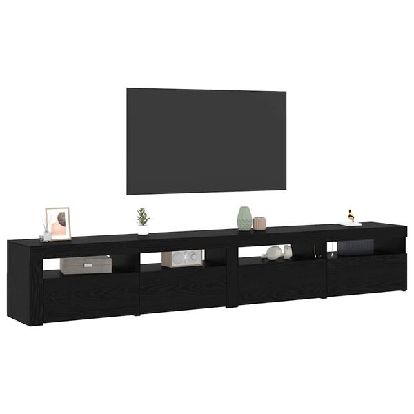 vidaXL Komplet TV omaric 3 pcs Črna Orehovina 240 x 35 x 40 cm