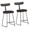 vidaXL Barski stolčki 2 črni Black 49x43x79 cm trden mangov les