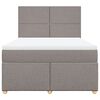 vidaXL Box spring postelja z vzmetnico taupe 140x190 cm blago