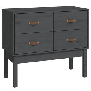 vidaXL Konzolna omarica siva 90x40x78 cm trdna borovina