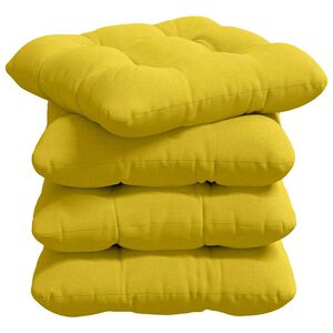 vidaXL Sedežne blazine 4 kos Blago Svetlo rumena 40 x 40 x 12 cm
