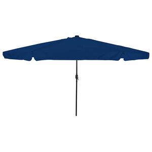 vidaXL Vrtni dežnik 395 x 395 x 245 cm Poliester Okrogla Azur modra