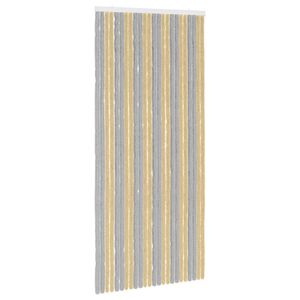 vidaXL Zaslon proti insektom Chenille Siva in bež 100 x 220 cm 100% PP