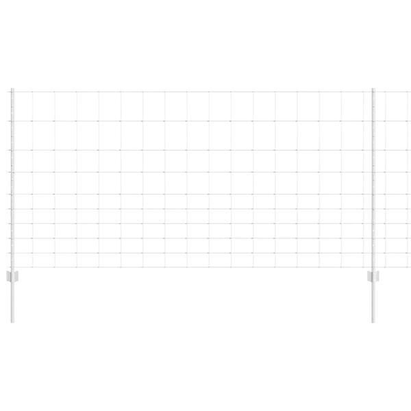 vidaXL Ograja s stebrom srebrna 1,2 x 25 m Jeklo