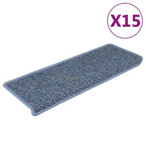 vidaXL Samolepilne preproge za stopnice sisal 15 kosov 65x21x4cm modre