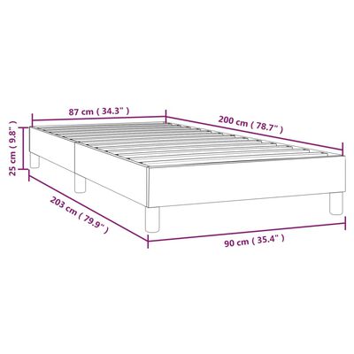 vidaXL Box spring posteljni okvir temno siv 90x200 cm blago