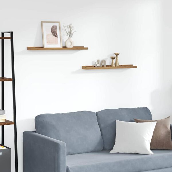 vidaXL Stenska polica 2 pcs Rjava 60 x 9 x 3 cm Konstruiran les