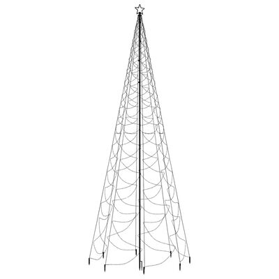 vidaXL Novoletna jelka s kovinskim stebrom 1400 LED toplo bela 5 m