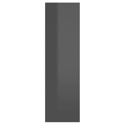 vidaXL Stenska polica visok sijaj siva 75x16x55 cm iverna plošča