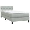 vidaXL Box spring postelja z vzmetnico svetlo siv 90x220 cm žamet