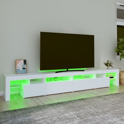 vidaXL TV omarica z LED lučkami bela 260x36,5x40 cm