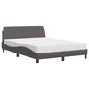 vidaXL Postelja z vzmetnico Dover siva 120x200 cm umetno usnje