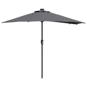 vidaXL Vrtni dežnik Antracit 294 x 150 x 223 cm Poliester in jeklo