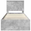 vidaXL Konstrukcija postelje z vzglavjem Betonsko siva 90 x 190 cm