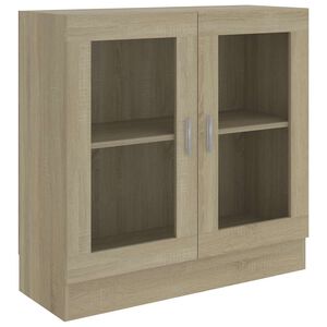 vidaXL Vitrina sonoma hrast 82,5x30,5x80 cm iverna plo&scaron;ča