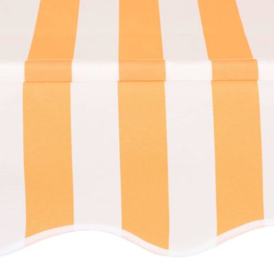vidaXL Ročno zložljiva tenda 400 cm oranžne in bele črte