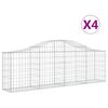 vidaXL Obokana gabionska ko&scaron;ara 4 kosi 200x30x60/80cm pocinkano železo