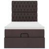 vidaXL Otomanski posteljni okvir z vzmetnico rjav 100x200 cm blago